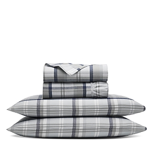 Boll & Branch Flannel Heathered Plaid Sheet Set, King In Shore