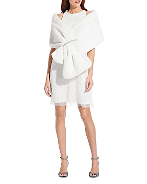 Adrianna Papell Faux Fur Wrap In Ivory