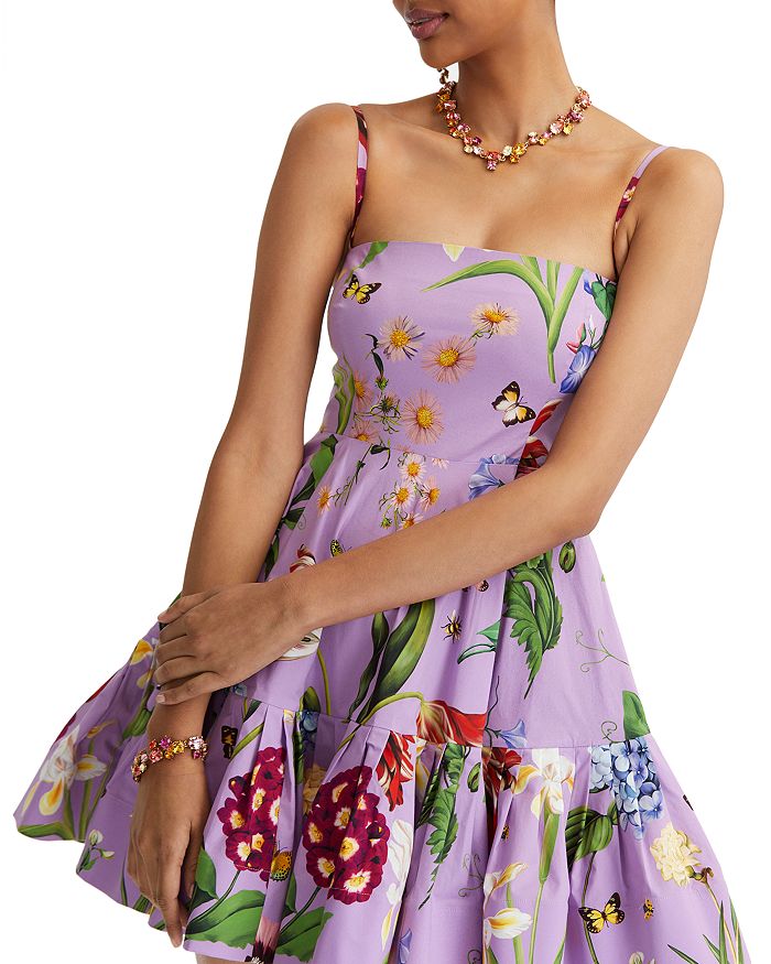 Oscar de la Renta Multi Floral Print Mini Dress