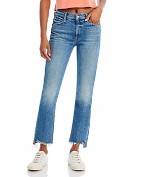 MOTHER - The Mid Rise Dazzler Frayed Ankle Straight Leg Jeans in Something To Remember