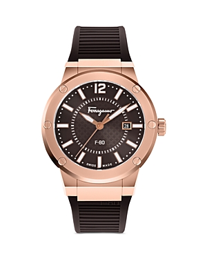 Ferragamo Men's F-80 Rose Goldtone Stainless Steel Watch In Brown