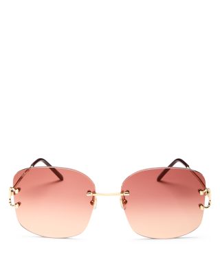 Signature C Rimless Square Sunglasses, 60mm