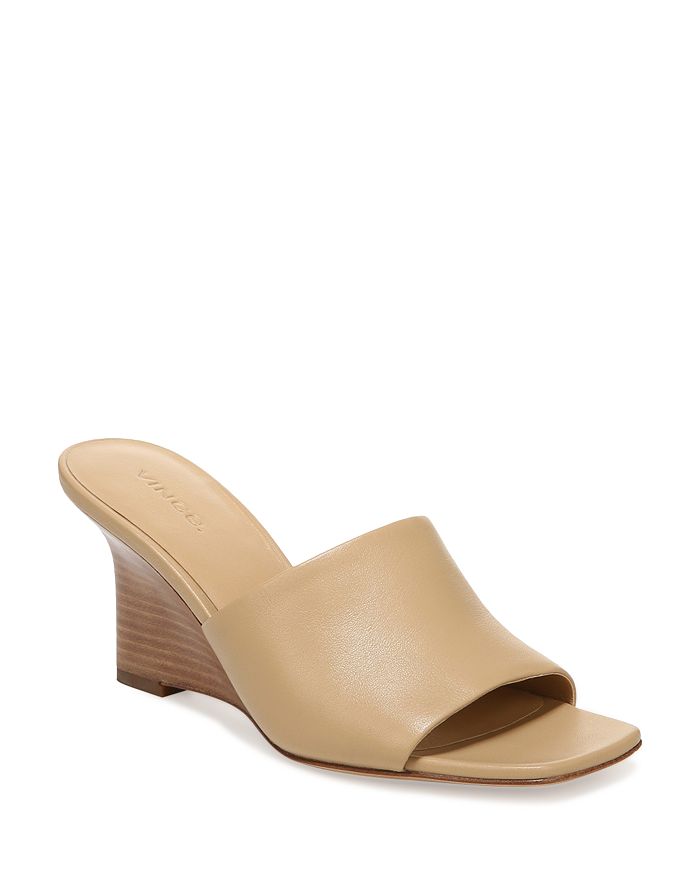 Shop Vince Women's Pia Wedge Mule Sandals In Blonde