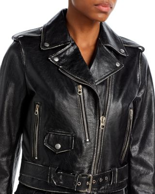 RE/DONE Cropped Leather Moto Jacket | Bloomingdale's