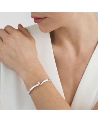 Sterling Silver Torun Diamond Hook Bangle Bracelet