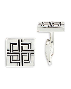 Shop Link Up Square Mother Of Pearl Cufflinks In Silver