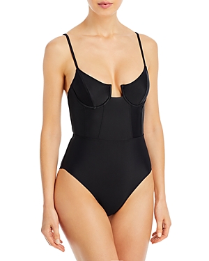 Shop Solid & Striped The Veronica Underwire One Piece Swimsuit In Black