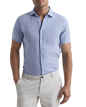 REISS HOLIDAY SHORT SLEEVE LINEN SHIRT