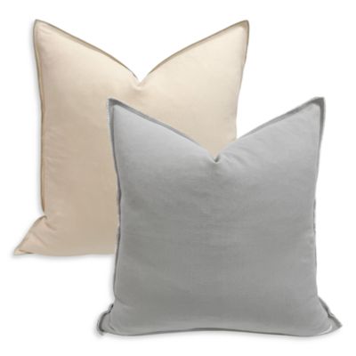 Laura Park Designs Ecru/Gray Two-Toned Decorative Pillow, 22 x 22