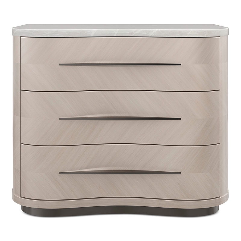 Caracole Nomadic Three Drawer Nightstand In Moonstone