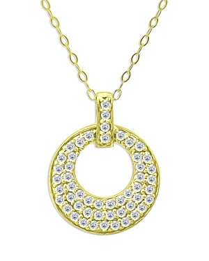 Aqua Pave Doorknocker Pendant Necklace In 18k Gold-plated Sterling Silver, 15.5 - 100% Exclusive