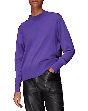Whistles Mae Mock Neck Sweater In Purple