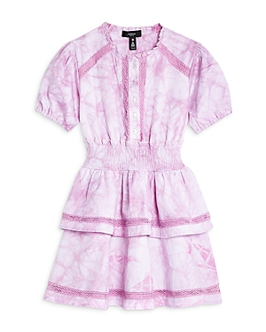 Aqua Girls' Tie Dye Cupcake Smocked Waist Ruffle Dress - Big Kid - 100% Exclusive In Pink