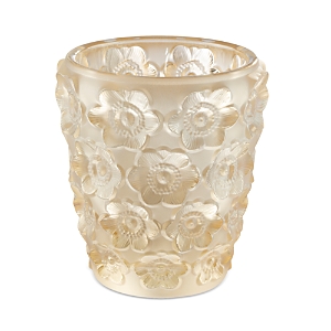 Lalique Anemones Crystal Votive - Gold Luster