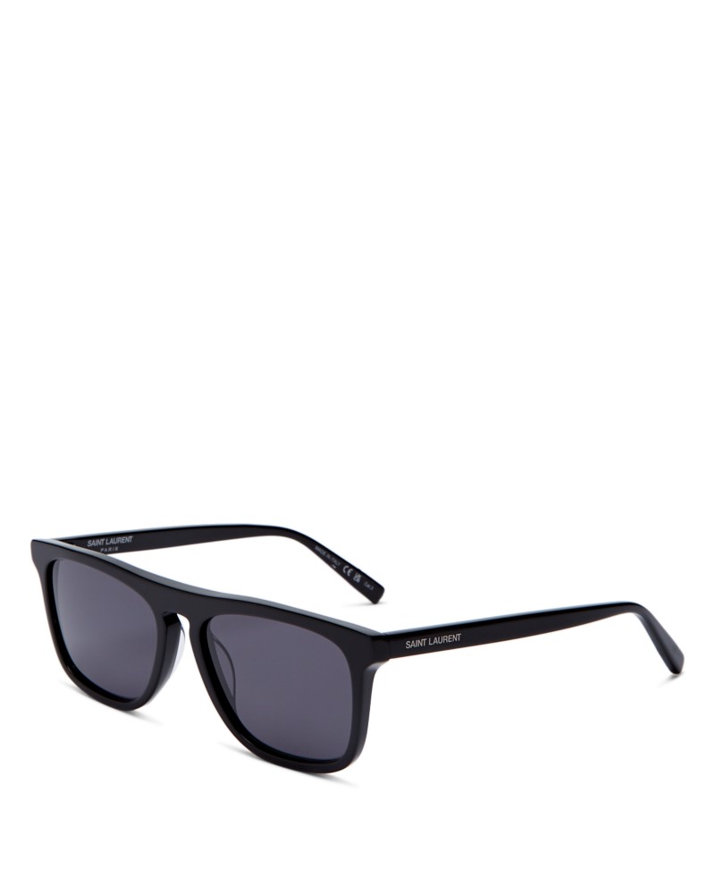 Saint Laurent Square Sunglasses, 56mm in Black/Gray Solid