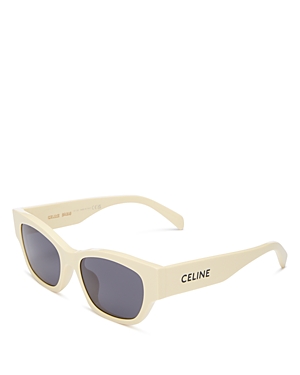 Celine Monochroms Cat Eye Sunglasses, 54mm In Cream/gray Solid