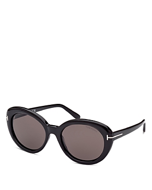 Tom Ford Lily Monochrome Acetate Cat-eye Sunglasses In Black/gray Solid