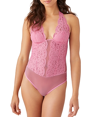 B.tempt'd By Wacoal Ciao Bella Lace Bodysuit In Sea Pink