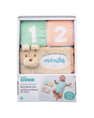 Gund - Baby GUND Milestones and Moments Soft Blocks, Plush Photo Prop Sensory Toy Blocks - Ages 0+