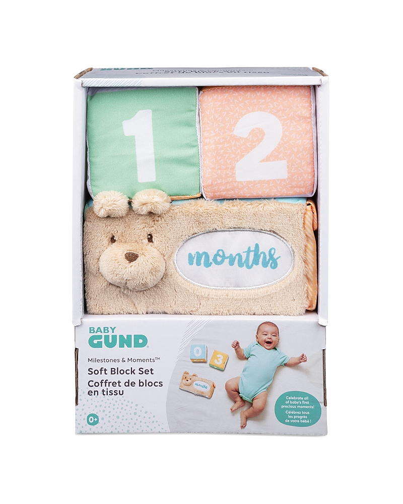 Gund Milestones And Moments Soft Blocks, Plush Photo Prop Sensory Toy Blocks - Ages 0+