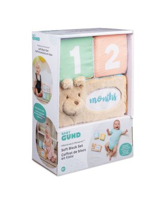 Baby GUND Milestones and Moments Soft Blocks, Plush Photo Prop Sensory Toy Blocks - Ages 0+