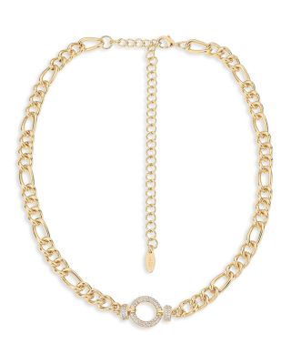 Ettika - Eternity Crystal Circle Pav&eacute; Ring Collar Necklace in 18K Gold Plated, 15.5"-20.5"