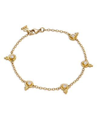 Temple St. Clair - 18K Yellow Gold CL White Diamond Station Link Bracelet