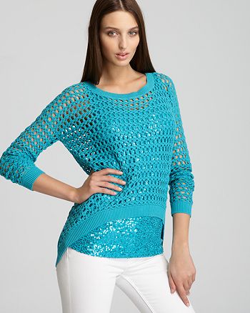 Pull Crocheté Haut/bas (High Low) Pour Fille Taille 10-12 - Occasion Très Bon état