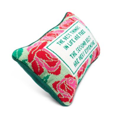 Best Things in Life Are Free Embroidered Pillow