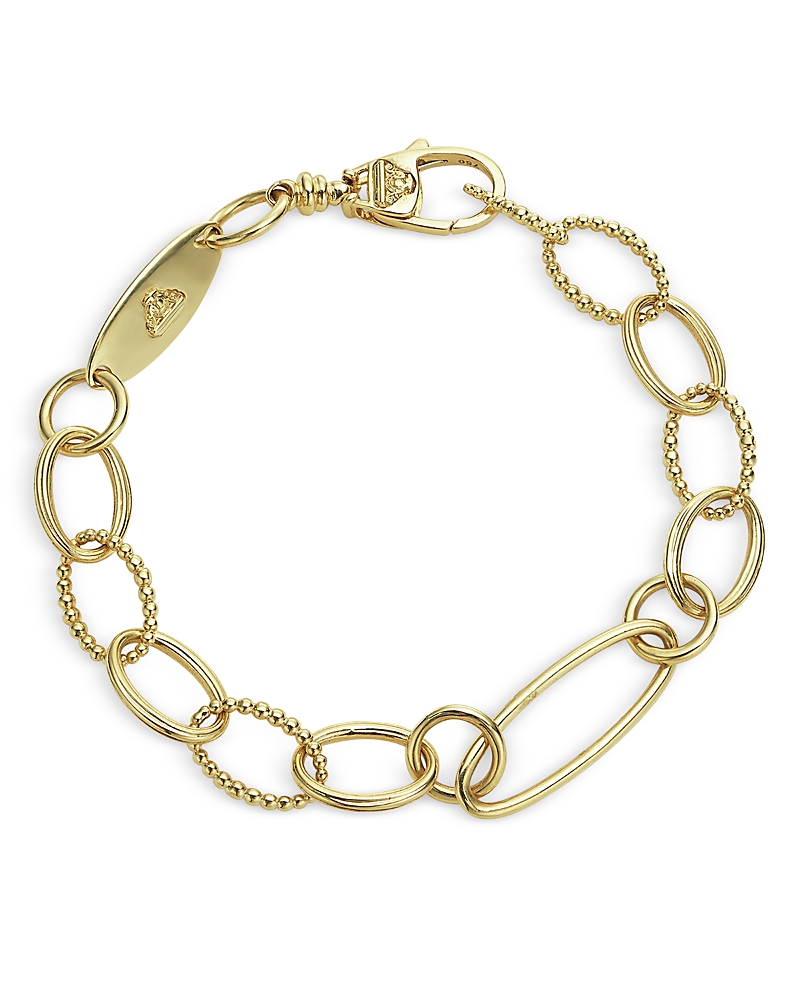 Lagos Signature Caviar Link Bracelet In Gold