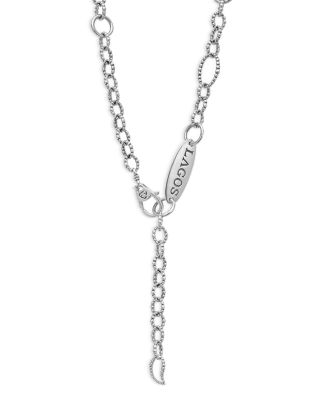 Sterling Silver Luna Cultured Freshwater Pearl Link Necklace, 34"