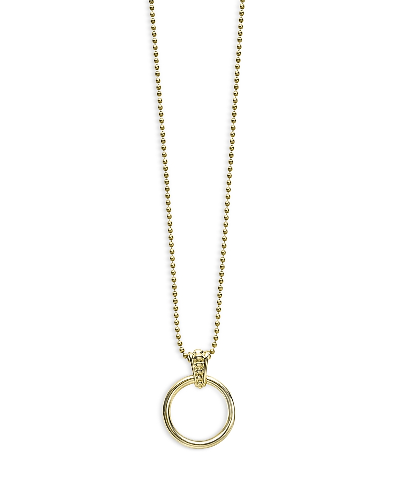 Lagos 18k Gold Meridian Circle Pendant Necklace, 18 In Gold