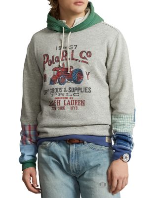 Polo Ralph Lauren Graphic Patchwork Fleece Hoodie Bloomingdale s