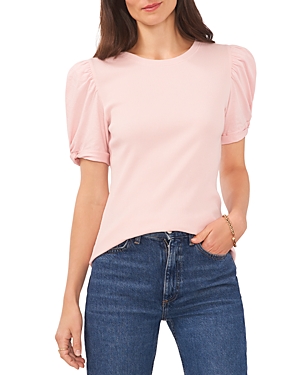 1.state Puff Sleeve Cotton Tee In Peachskin