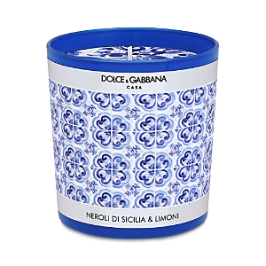 Dolce & Gabbana Casa Sicilian Neroli & Lemon Scented Candle 8.81 Oz. In Light Blue