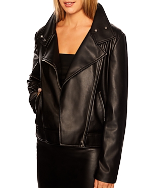 Susana Monaco Faux Leather Moto Jacket