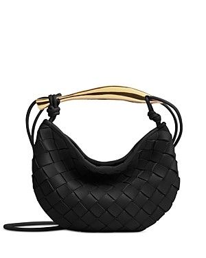 Shop Bottega Veneta Mini Sardine Bag In Black Muse/brass