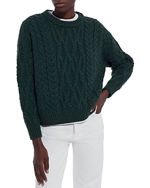 The Kooples Wool Cable Knit Sweater In Kak01