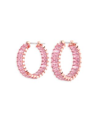 Matrix Baguette Crystal Hoop Earrings