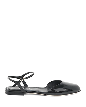 Shop Agl Attilio Giusti Leombruni Women's Milly Ankle Strap Slingback Flats In Nero