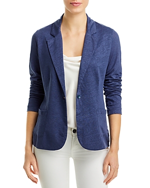 Majestic Fitted Linen Blazer In Venice Blue