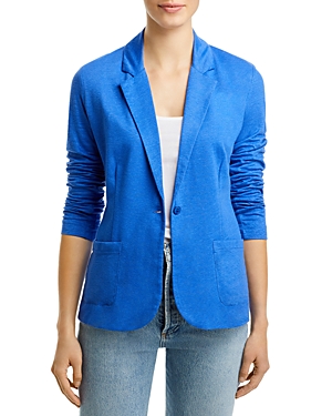 Shop Majestic Fitted Linen Blazer In Mediterrannee