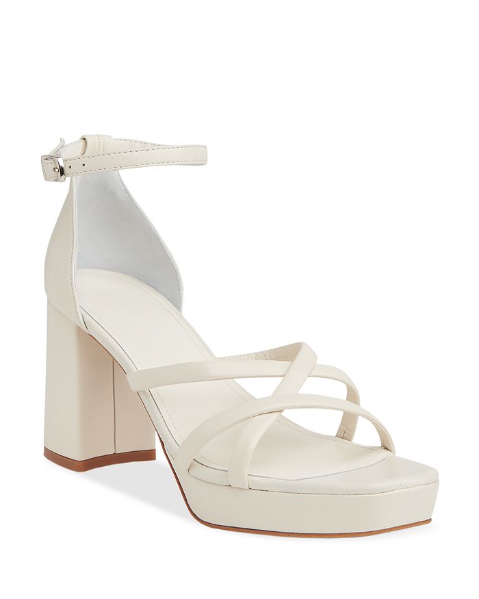 Whistles Women's Selene Square Toe Crossover Strap High Heel Platform