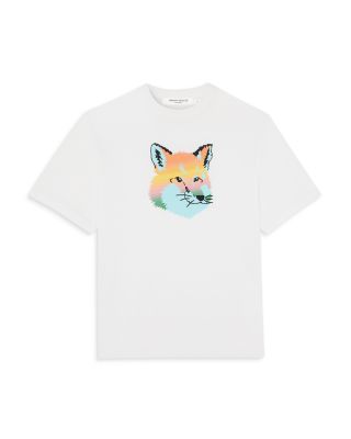 Maison Kitsuné Vibrant Fox Head Easy Tee In White | ModeSens