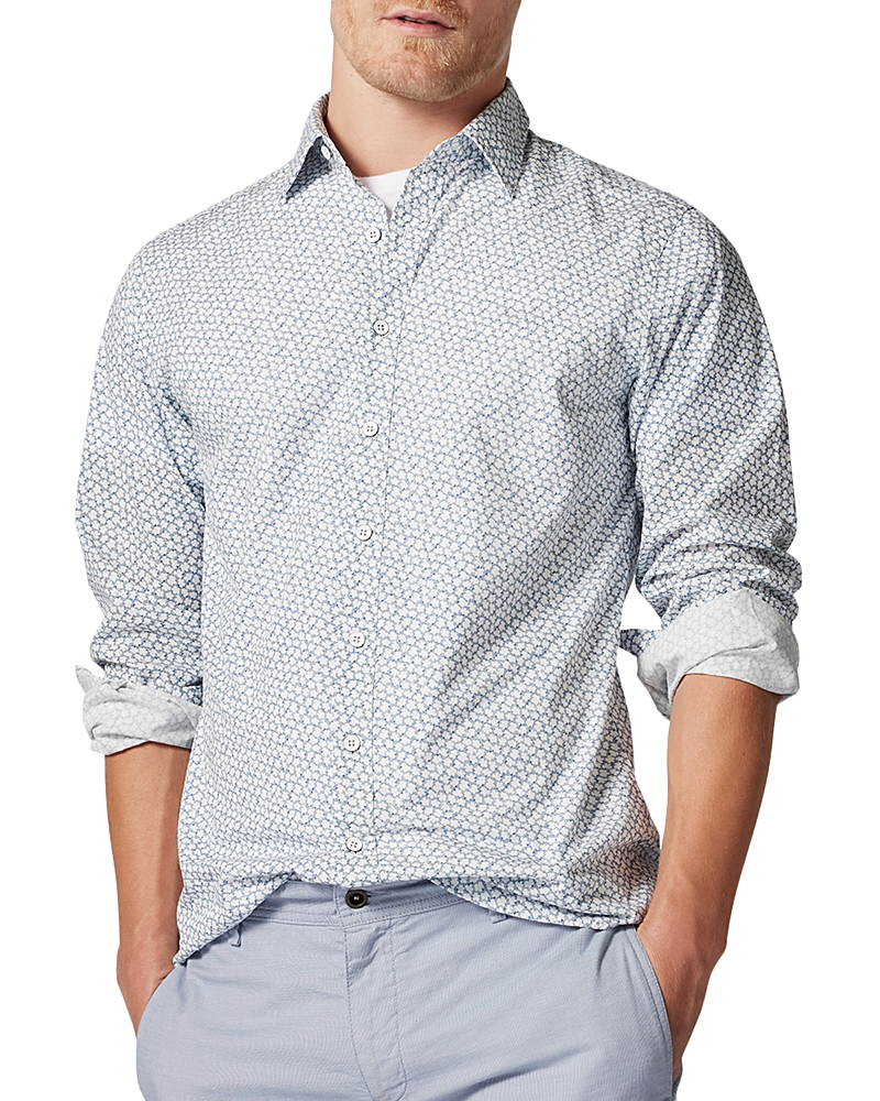 Rodd & Gunn Massey West Chambray Floral Print Long Sleeve Shirt In Chambray