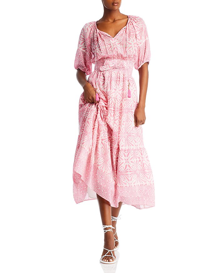 Border print clearance maxi dress