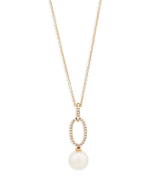 Bloomingdale's 14K Yellow Gold Cultured Freshwater Pearl & Diamond Pendant Necklace, 18 - 100% Exclu
