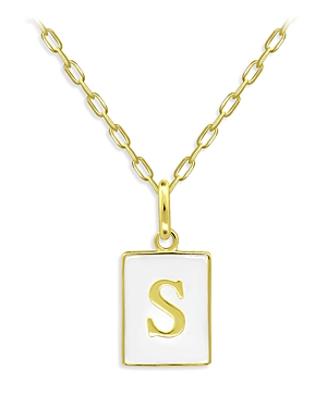 Aqua Rectangle Initial Pendant in 18K Gold-Plated Sterling Silver, 15.5 - 100% Exclusive