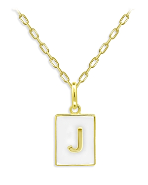 Aqua Rectangle Initial Pendant In 18k Gold-plated Sterling Silver, 15.5 - 100% Exclusive In J