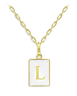Aqua Rectangle Initial Pendant In 18k Gold-plated Sterling Silver, 15.5 - 100% Exclusive In L